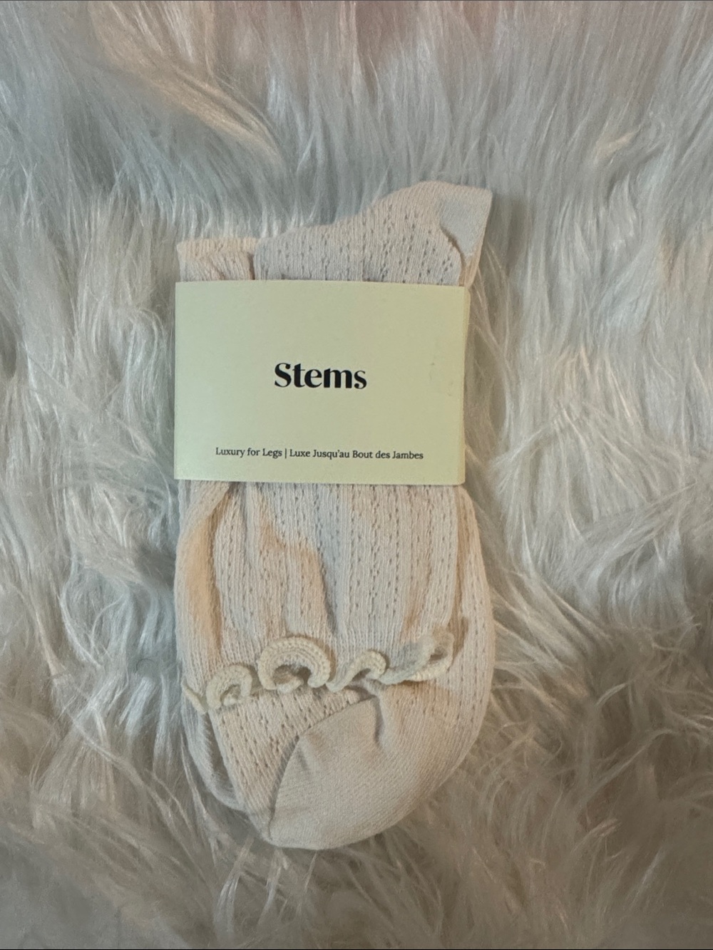 Stem Cream Ruffled Anklet Socks